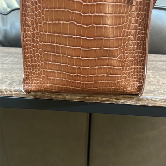 BEIS Brown Croc-Embossed Tote Bag with Shoulder Strap - Picture 6 of 10